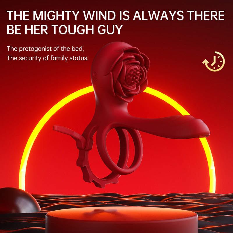 2024 new Rose Lock Ring Double Vibrator for Man with APP Control Adukt Rose sex Toys stimulator for couple