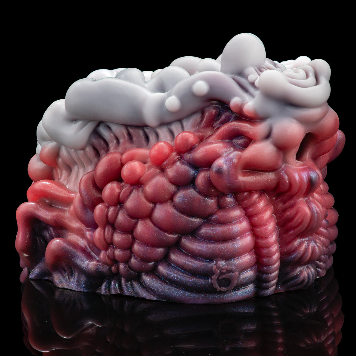 Fantasy Alien Pussy Grinder Sex Toy Platinum Silicone Vibrating Male Masturbator