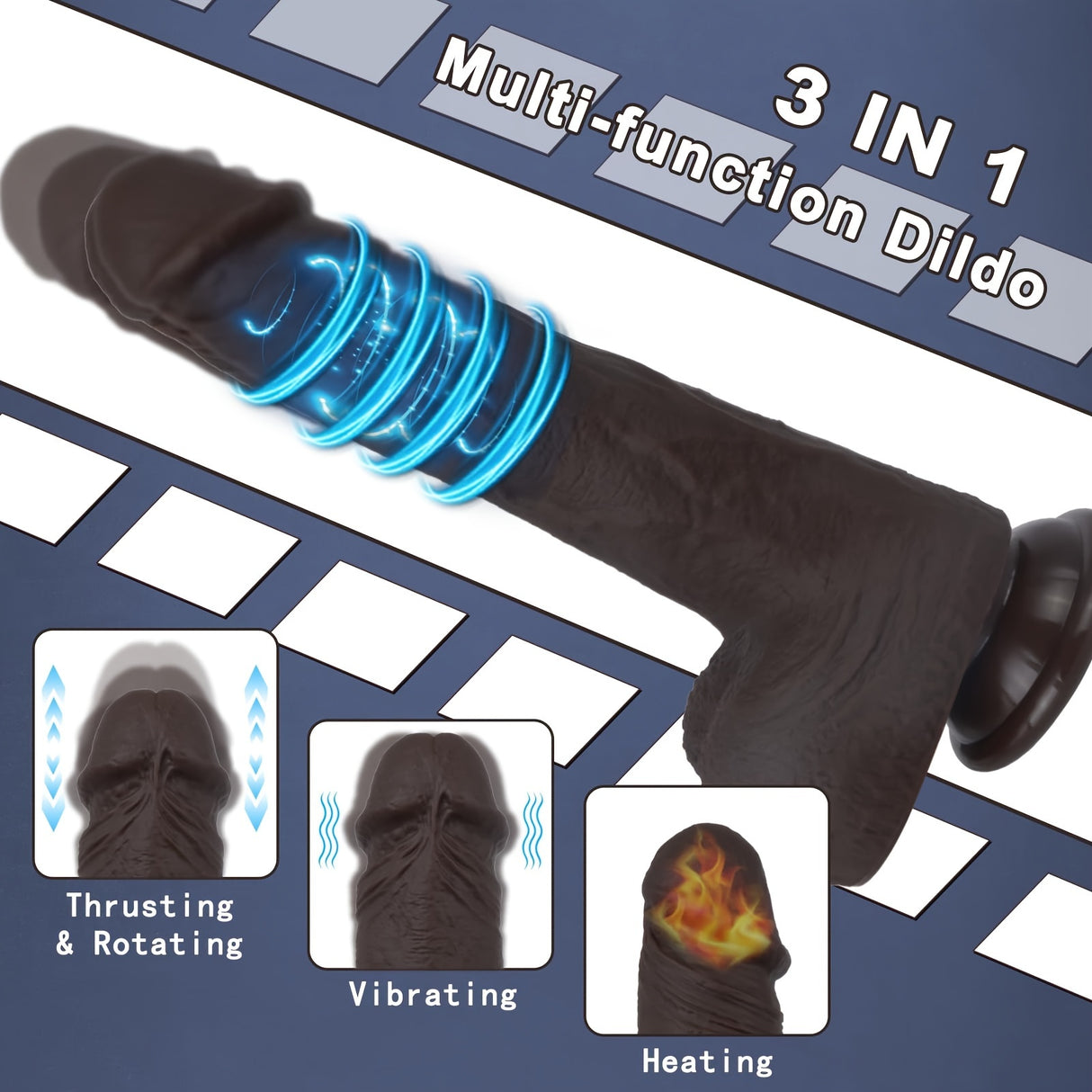 YIQU 21.84 Cm App Remote Control Vibrating Dildo With Rotation 10 Vibration