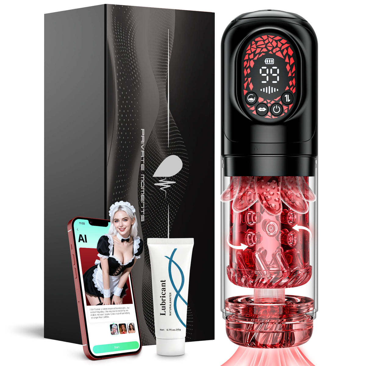 Venusfun Pleasure Master Automatic Masturbator 9 Modes Thrust Rotate Suction App Control