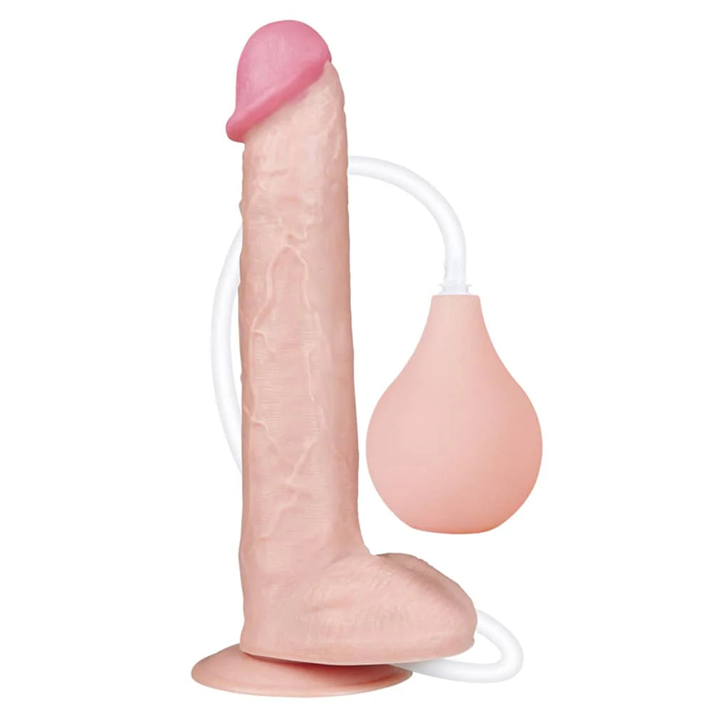11" Realistic Squirting Dildo Ejaculating Dildo with Enema Bulb