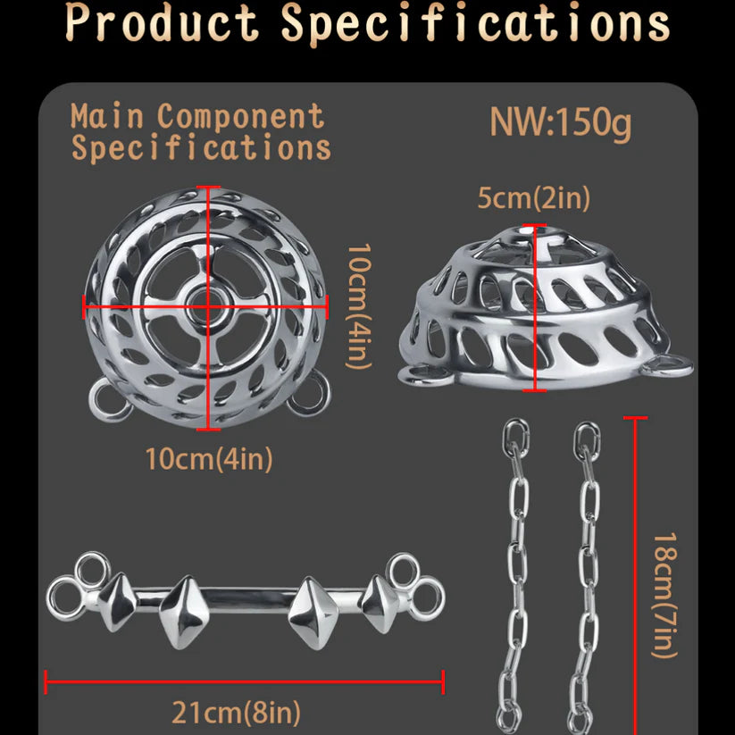 Stainless Steel Metal Dome Strap-on BDSM Toys – Bettie Bondage Male Tease Underwear