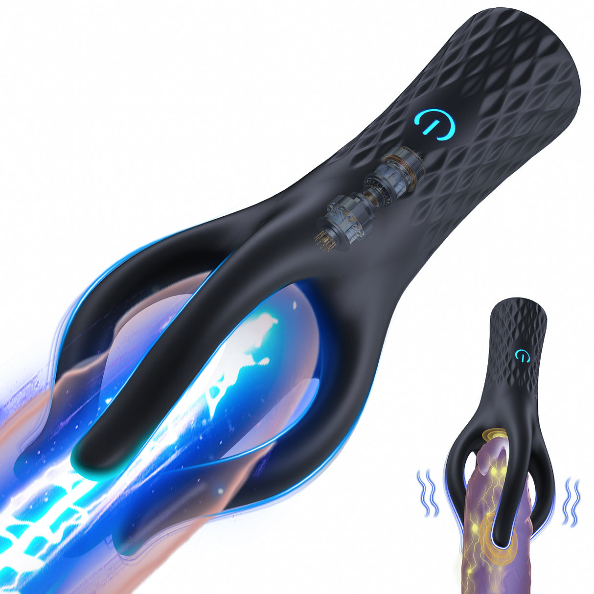 Men Glans Vibrating Tongue licking sex oral SQUIDA Masturbator