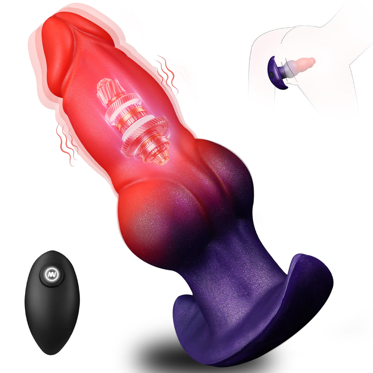 6.88 inch Wearable Butt Plug with remote control