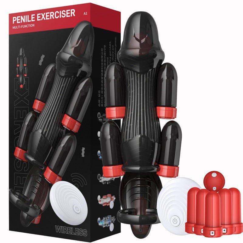 Penis Exerciser Glans Trainer with 6 Vibrators for Men Delay Enhance