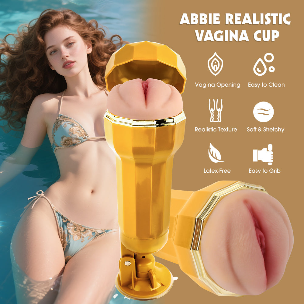 Abbie Realistic Vagina Cup strong suction masturbation cup for men