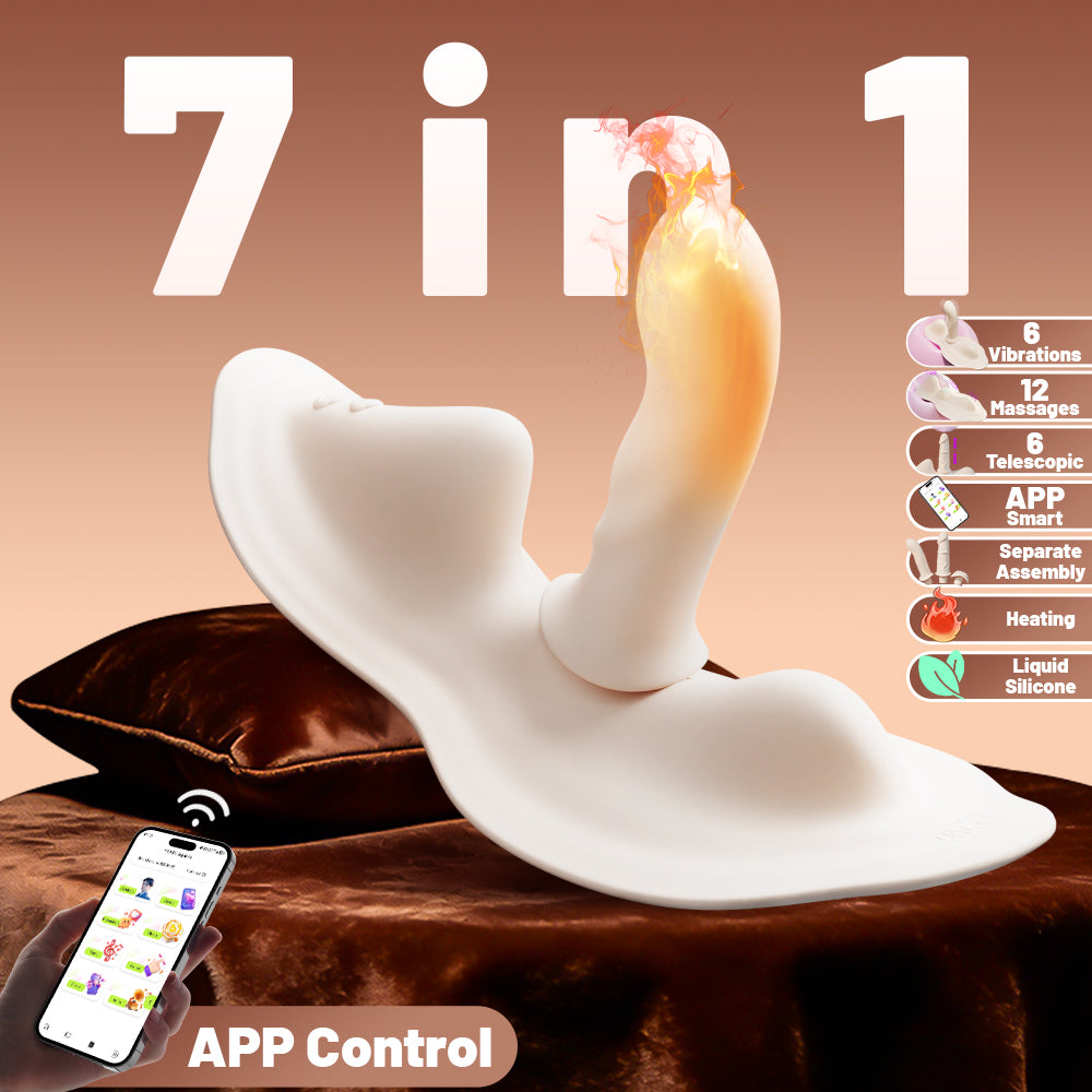 YEAIN APP Remote Control Vibrating Dildo Cushion Heating Telescopic and Detachable Design