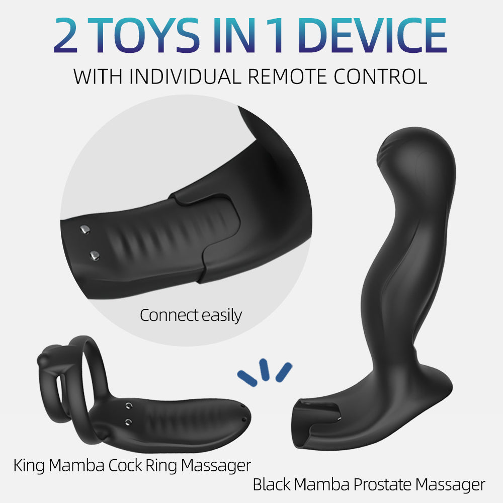 2024 new arrival Lockink Sevanda Black Mamba Prostate Cock Ring Massager