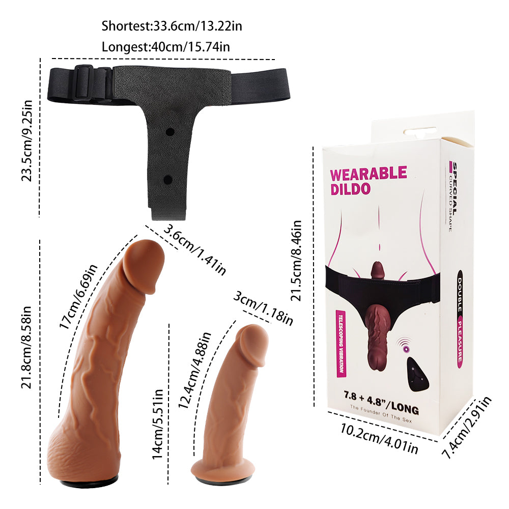 2025 Best Wearable Double Dildos with vibrating telescoping for lesbian