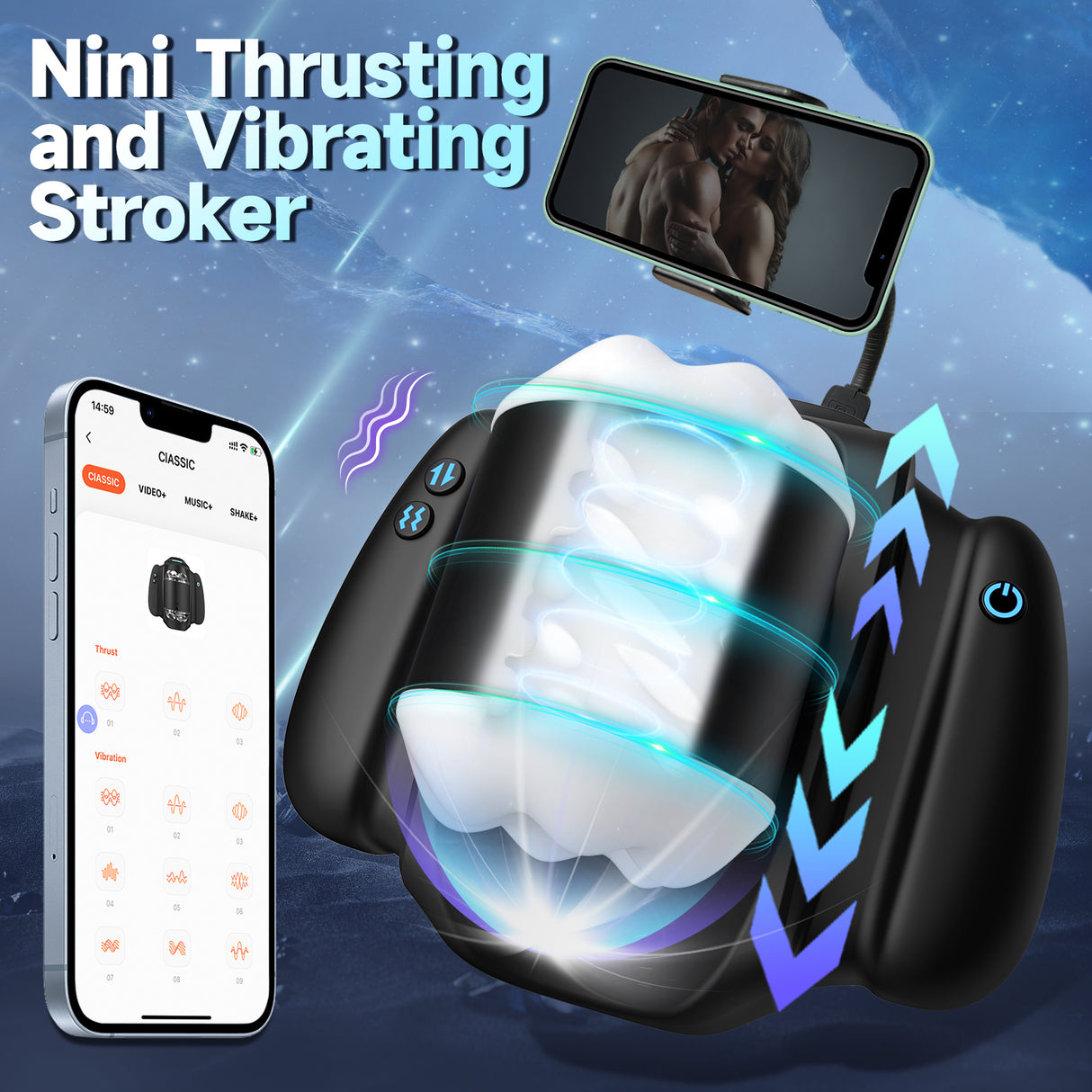2025 Mini MaleThrusting Vibrating Stroker APP with Control