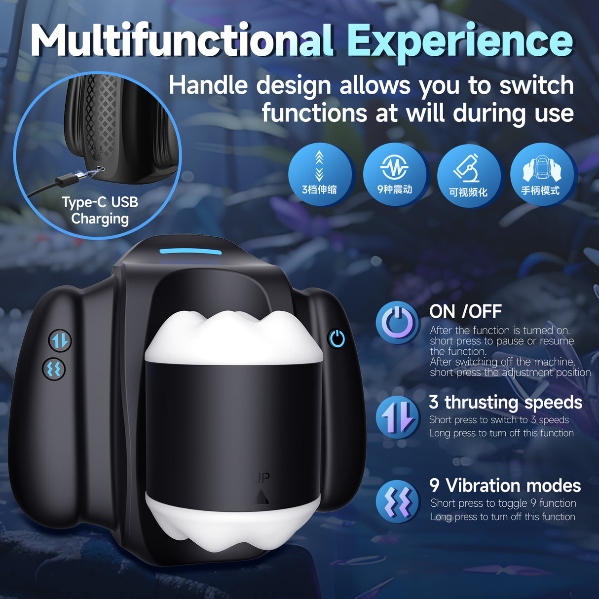 2025 Mini MaleThrusting Vibrating Stroker APP with Control