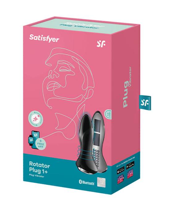 Satisfyer Rotator Plug1 Anal Plug Vibrator App connect - Black - 5.1 Inch