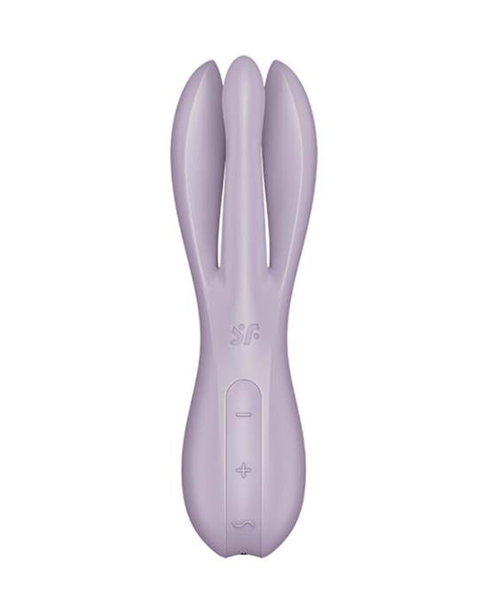 Satisfyer Threesome 2 Vibrator- Black - Violet-5.5 Inch