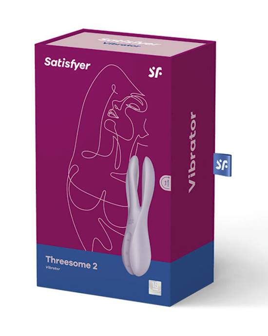 Satisfyer Threesome 2 Vibrator- Black - Violet-5.5 Inch