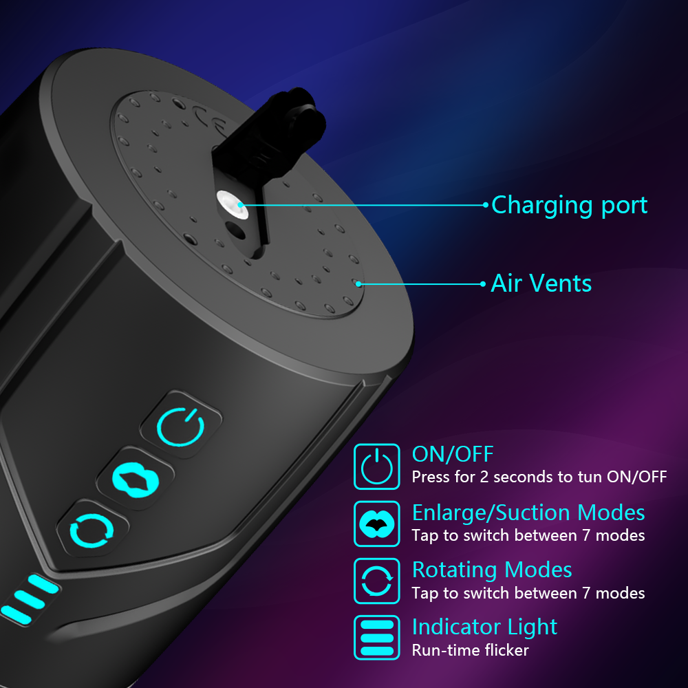 2 in 1 Rotating sucking stroker Blowjob Telescopic Male Masturbator