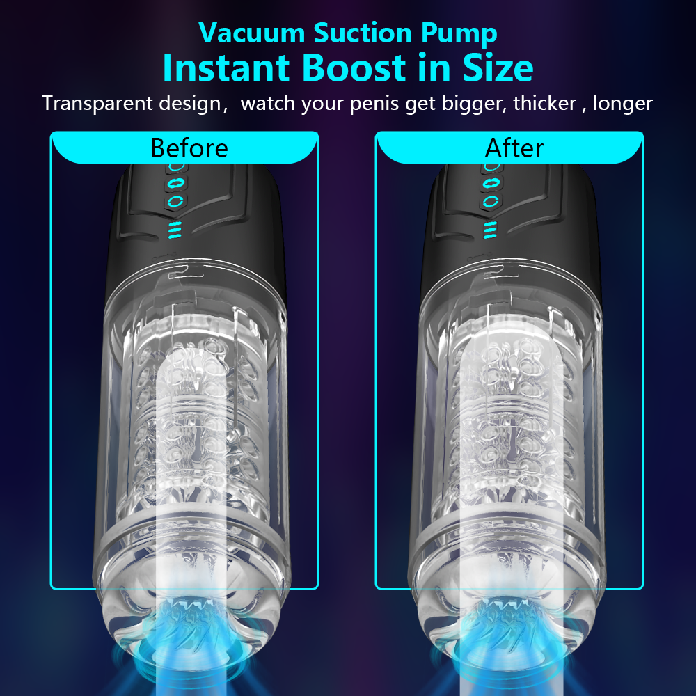 2 in 1 Rotating sucking stroker Blowjob Telescopic Male Masturbator