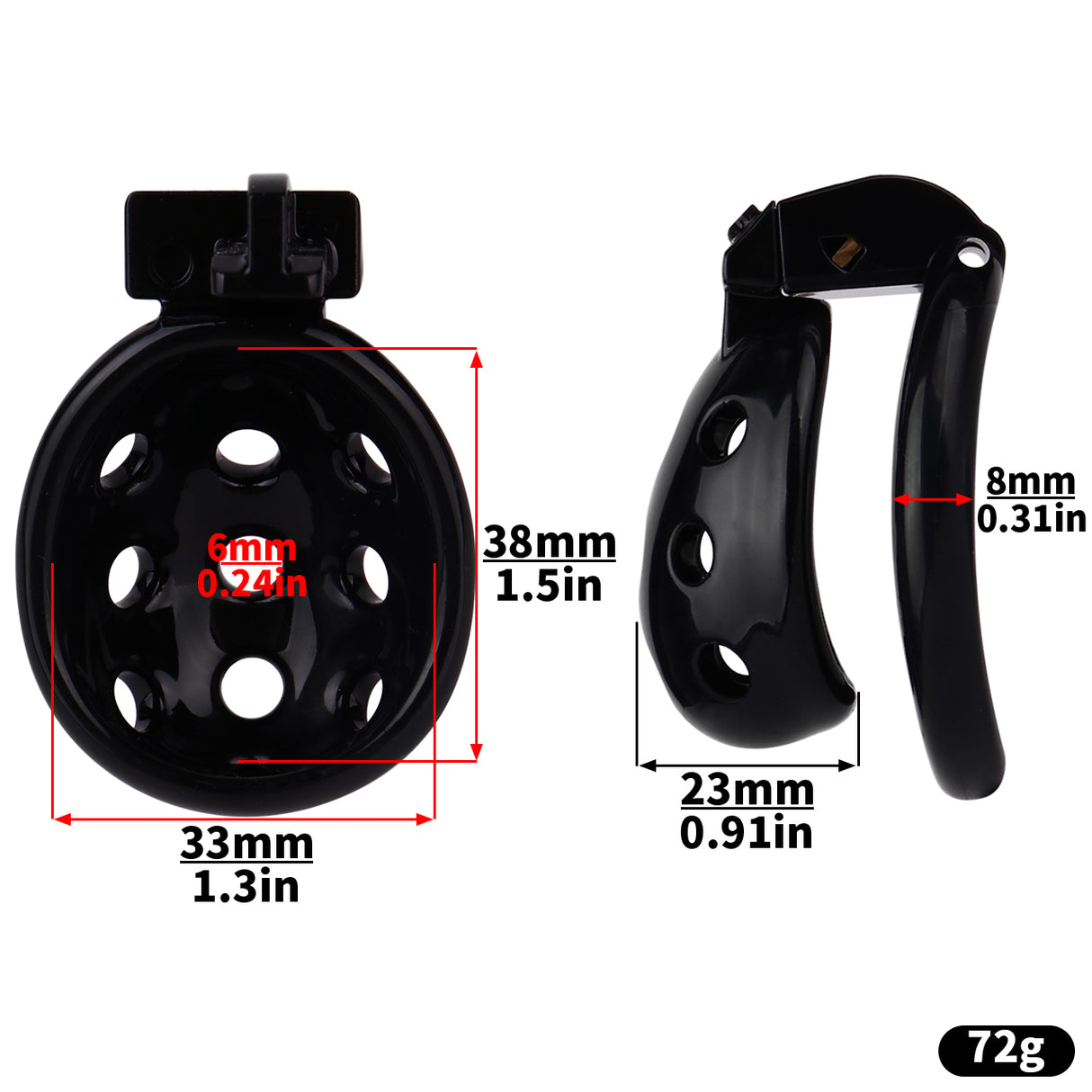 FAAK wearable ABS resin hollow chastity Cage with 4 rings.