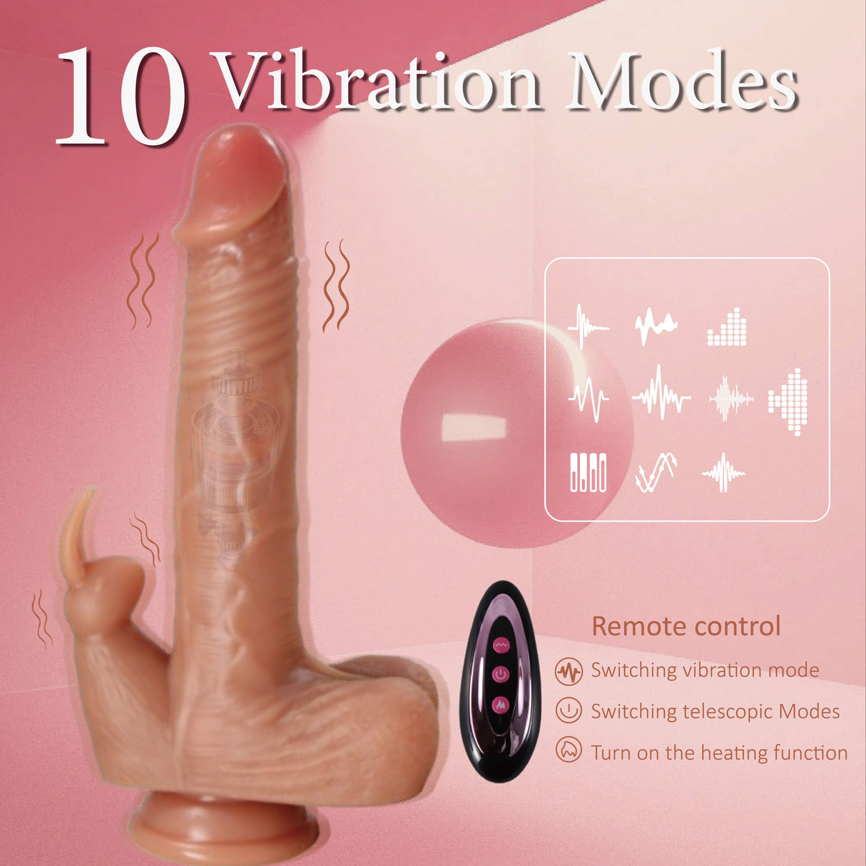 YIQU 5-in-1 Rabbit Head Tongue Licking 360° Rotation Rotating Dildo