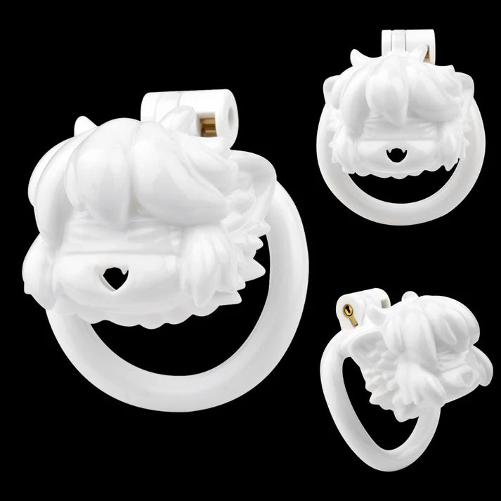 FRRK 3D Printed Anime Chastity Cage with 4 Rings and Strap