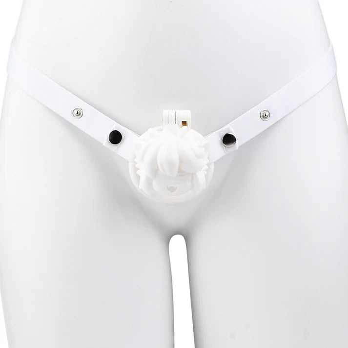 FRRK 3D Printed Anime Chastity Cage with 4 Rings and Strap