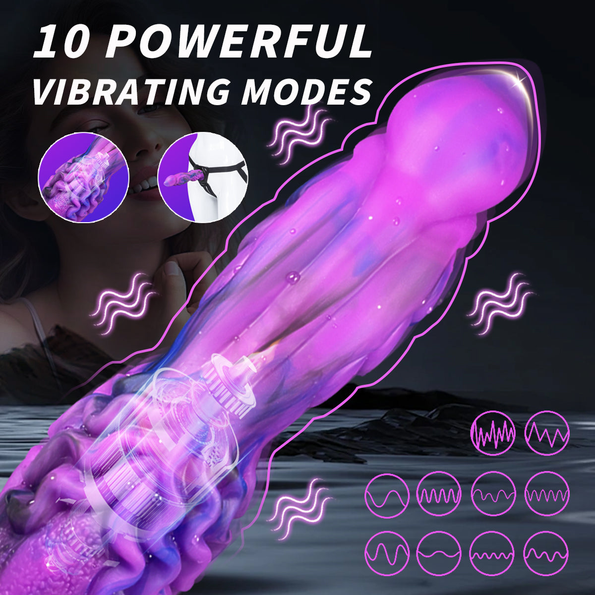 Poke - 9.45 Inch Thrusting Vibrating Monster Dildo