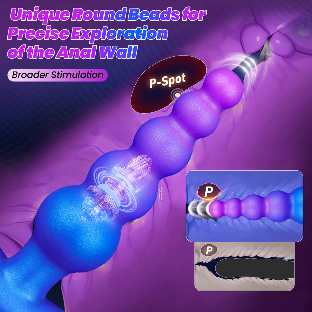 8.07 in New Anal Beads vibrator with remote control.