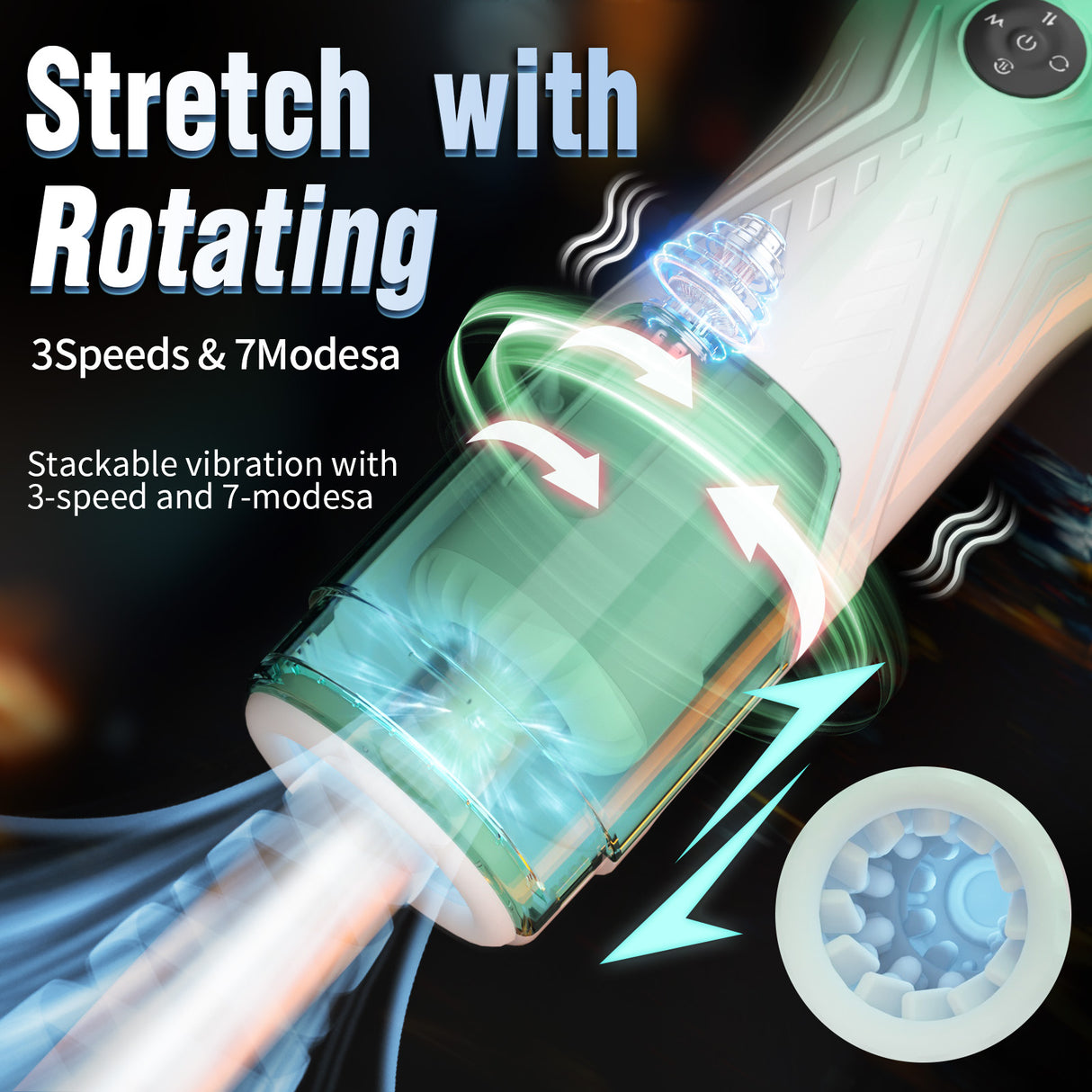 Starspace Rotating Telescopic Vibration Male Masturbation cup