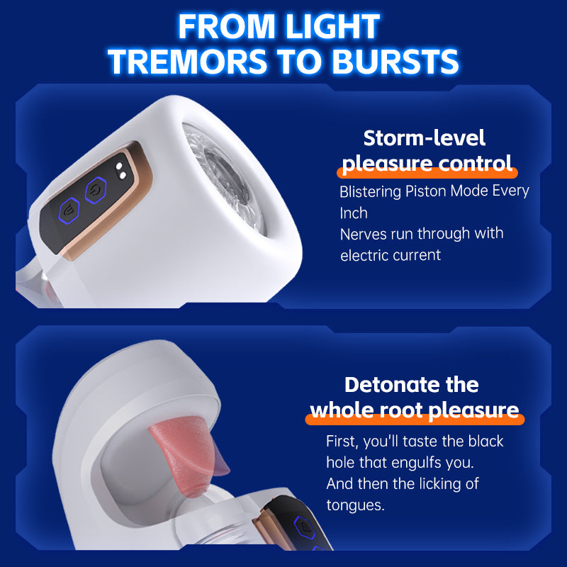 Tongue Licking telescopic cup men penis masturbation cup