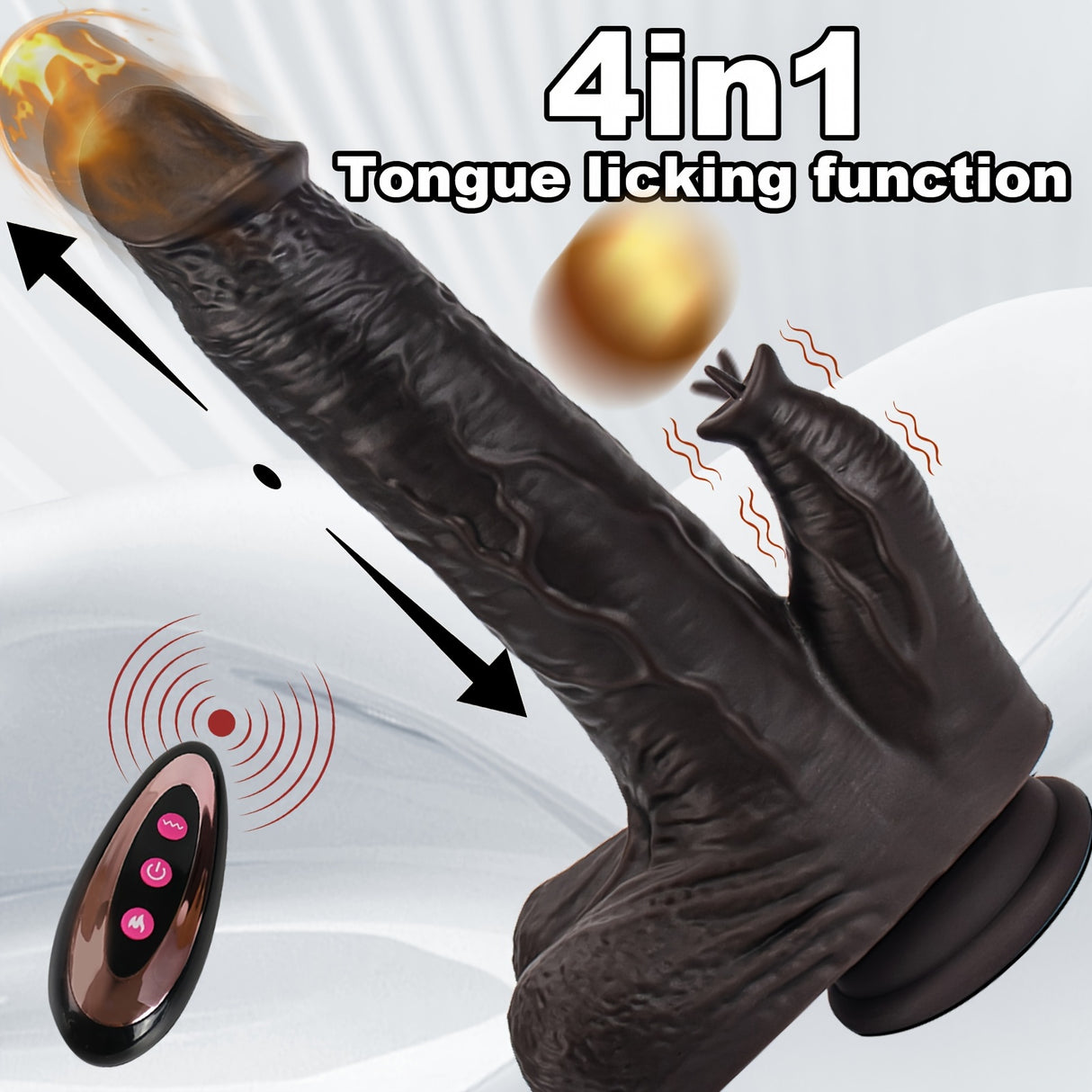 YIQU 21.84cm Vibrate Dildo 10 Vibration & 10 Thrusting Heating G-spot Stimulation