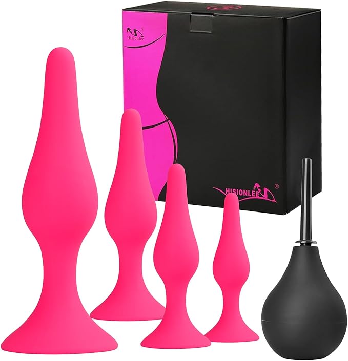 Silicone Anal Plugs Anal Sex Training Kit for Women Male and Beginners