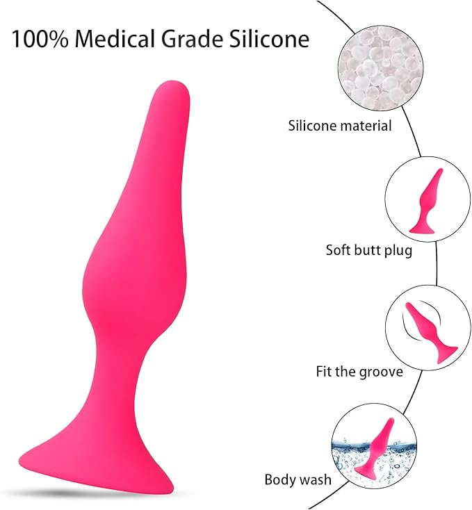 Silicone Anal Plugs Anal Sex Training Kit for Women Male and Beginners