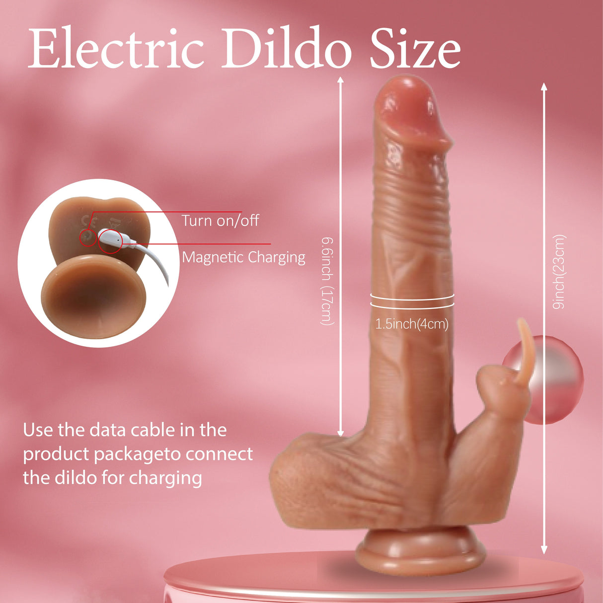 YIQU 5-in-1 Rabbit Head Tongue Licking 360° Rotation Rotating Dildo