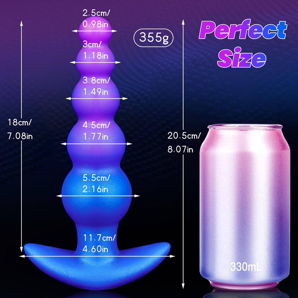 8.07 in New Anal Beads vibrator with remote control.
