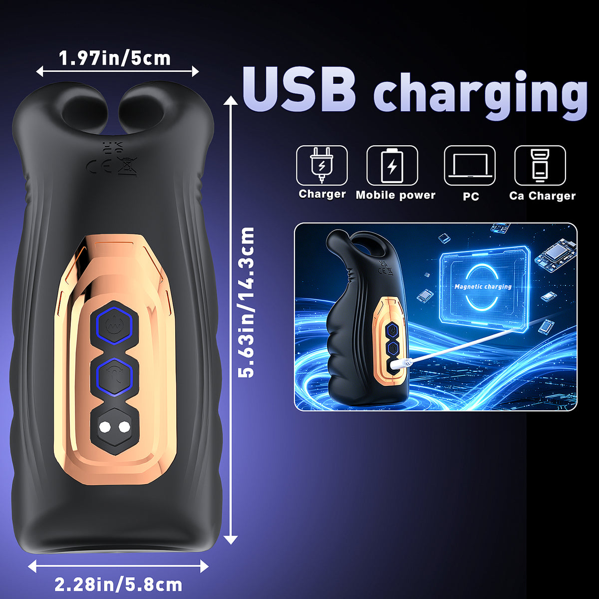 Masturbating for Men Trainer Electric Glans Vibrator