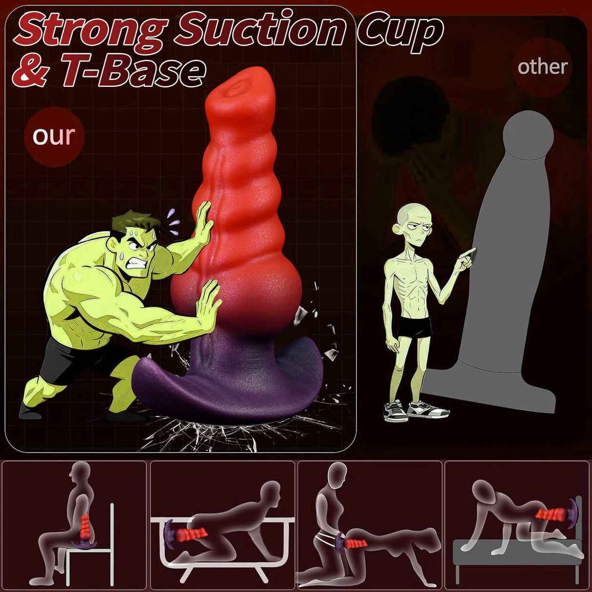 Large Vibrating Thrusting Dildo vibrator butt plug with APP control