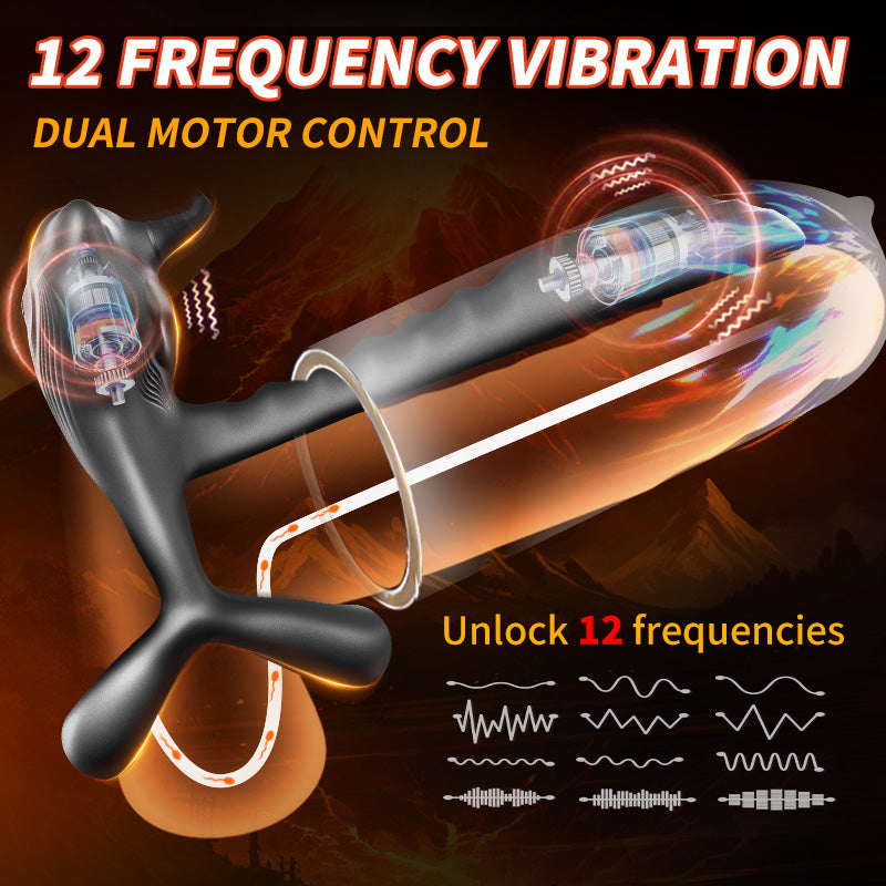 Yeain®Yezakura bull demon vibrating semen locking ring with 12 frequency vibration