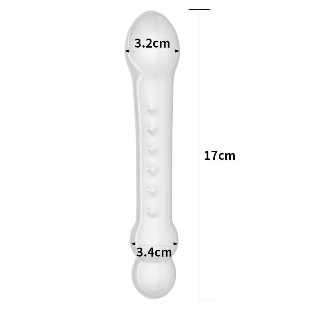 7.3" Glass Romance Crystal Clear Anal Dildo