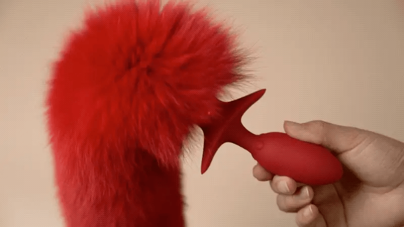 UPKO Remote control Swinging&Vibrating Anal Plug With Fox Fur Tail