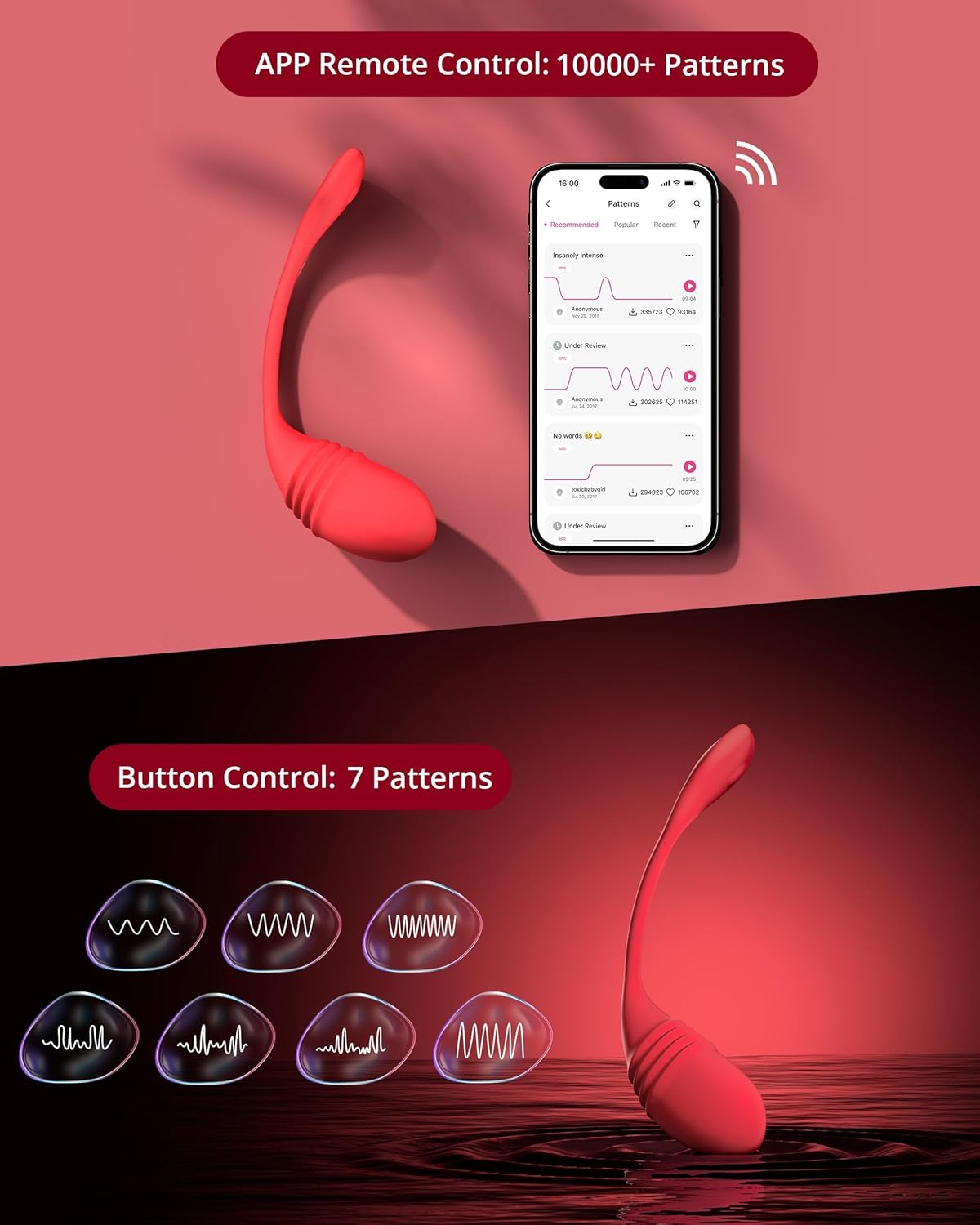 Lovense Vulse App-controlled hands-free thrusting egg vibrator