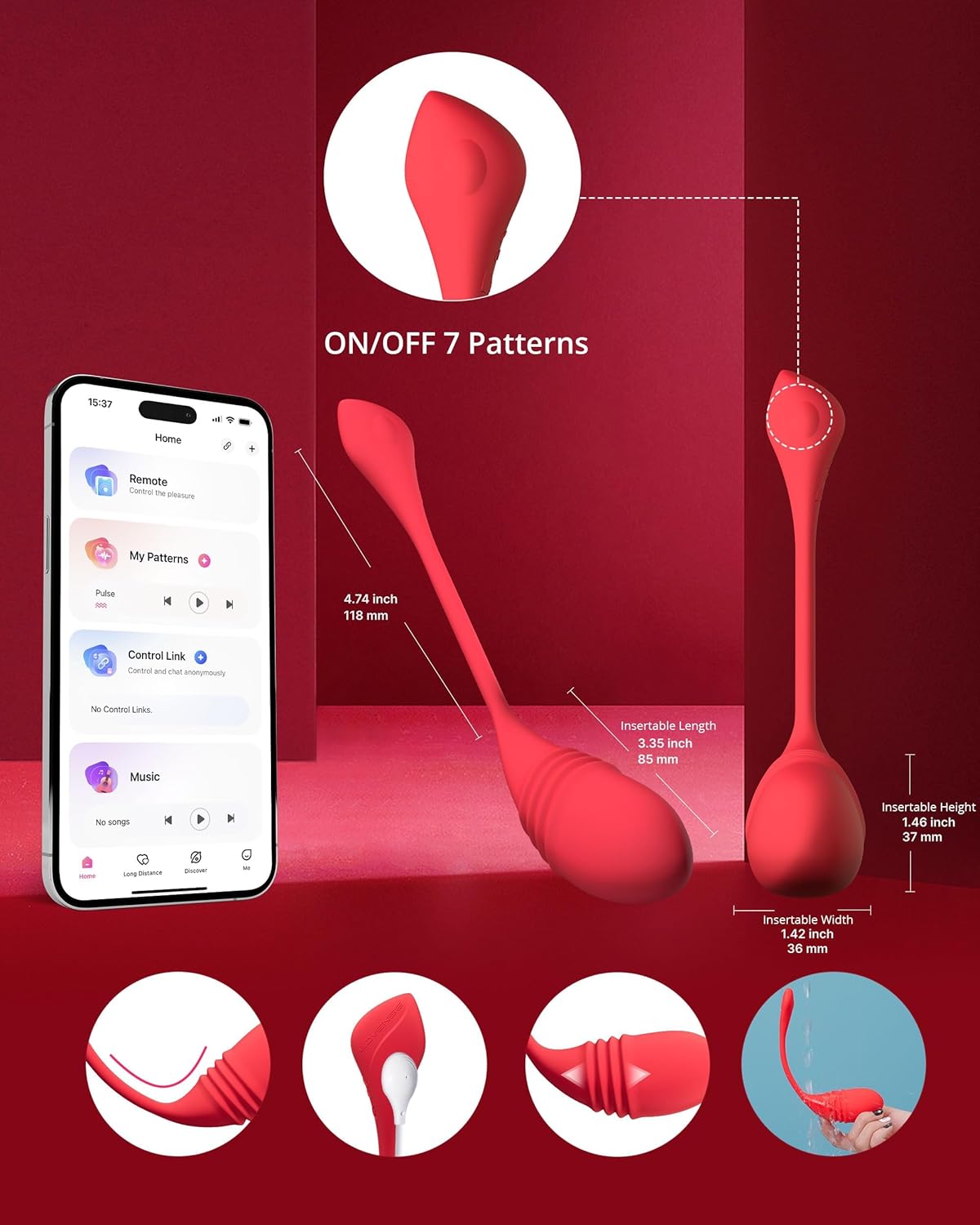 Lovense Vulse App-controlled hands-free thrusting egg vibrator