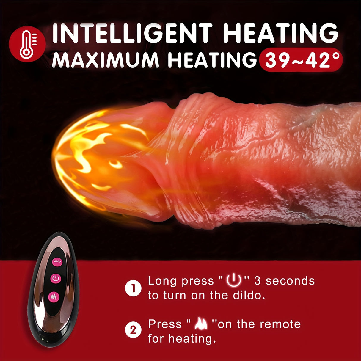 YIQU 4 In 1 Realistic Dildos With 10 Thrusting 10 Vibration Rotation Heating Dildo