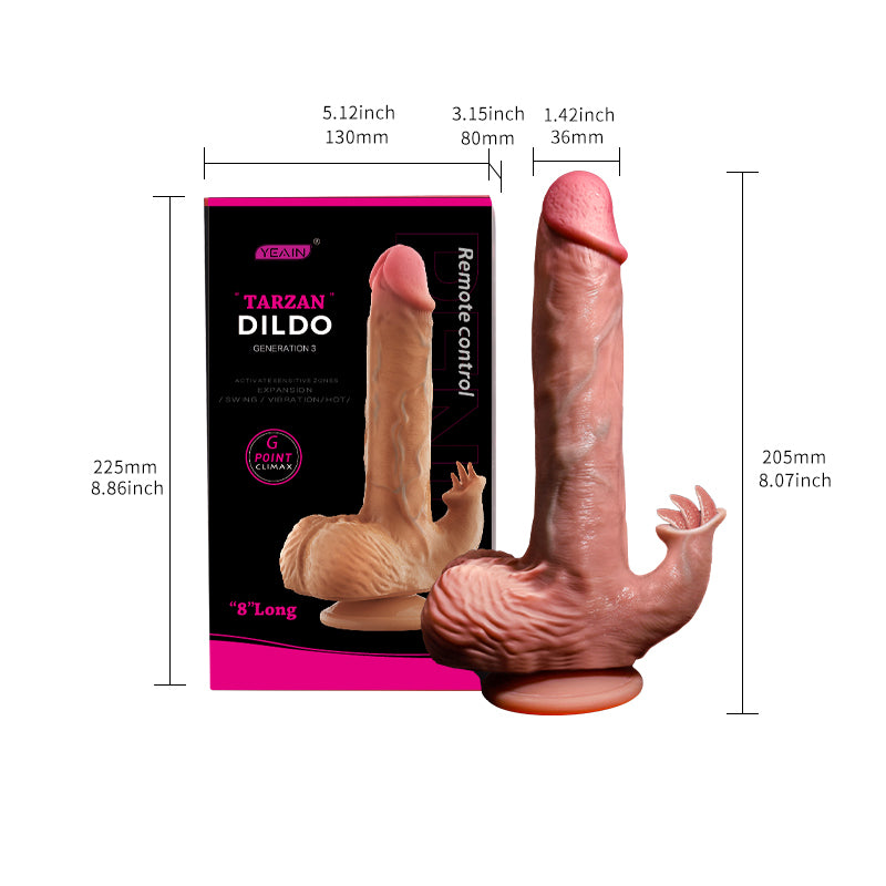 YEAIN®Mount Taishan massculine3 Tarzan Dildo G point tonuge licking stretching heating double shock remote control