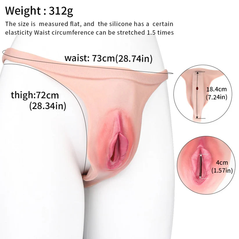 G1223 Realistic Flesh Like Silicone Fake Vagina Perfect for BoyStyle Strap On Sex Toys