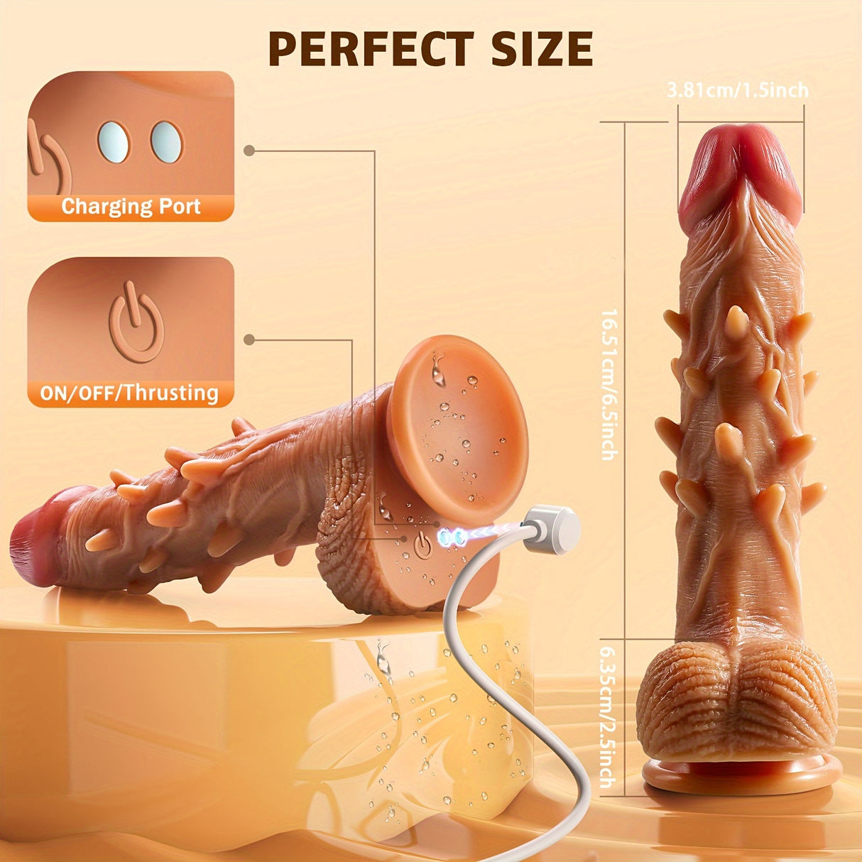 YIQU 22.86cm Realistic Dildos With 10 Thrusting & 10 Vibration Modes
