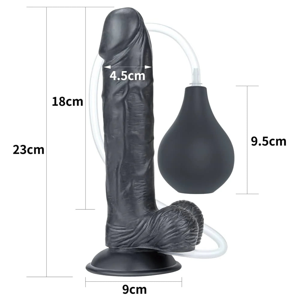 9'' Realistic Squirting Dildo with Enema Bulb