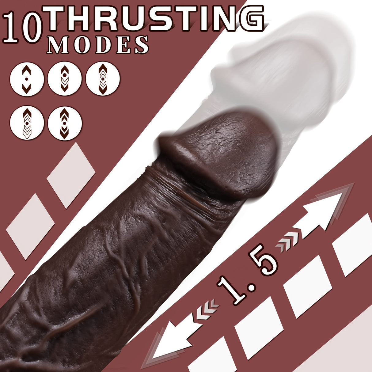 YIQU 21.84cm Thrusting Dildo With 10 Thrusting Modes And 10 Vibration