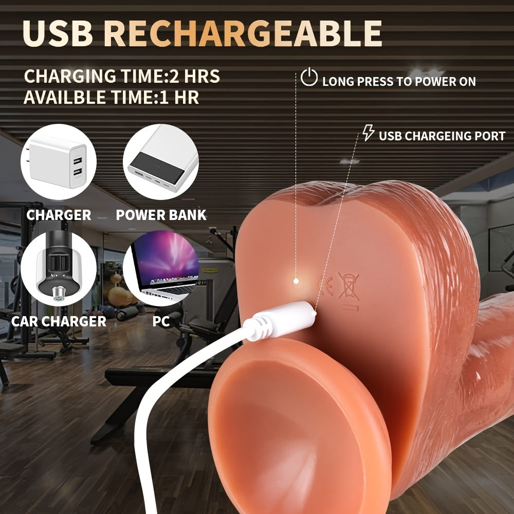 YIQU 21.84 Cm 4 in 1 Multifunctional Dildos With 10 Thrusting 10 Vibratio