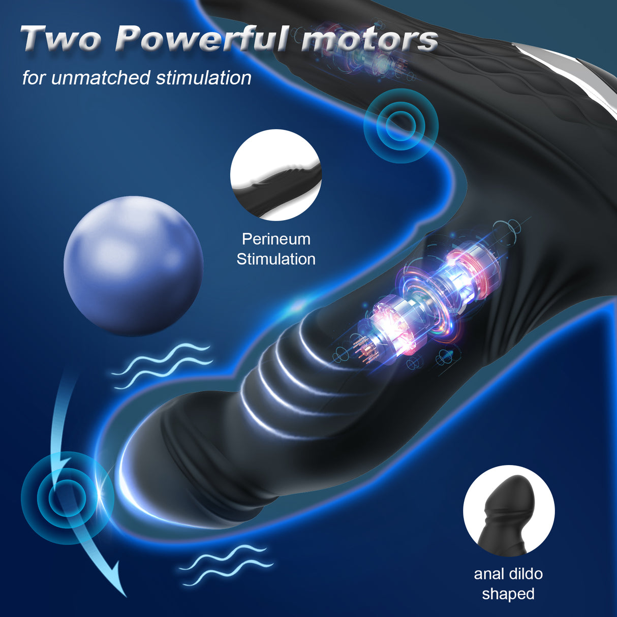 Anal Thrusting Prostate Vibrator cock ring with APP controll