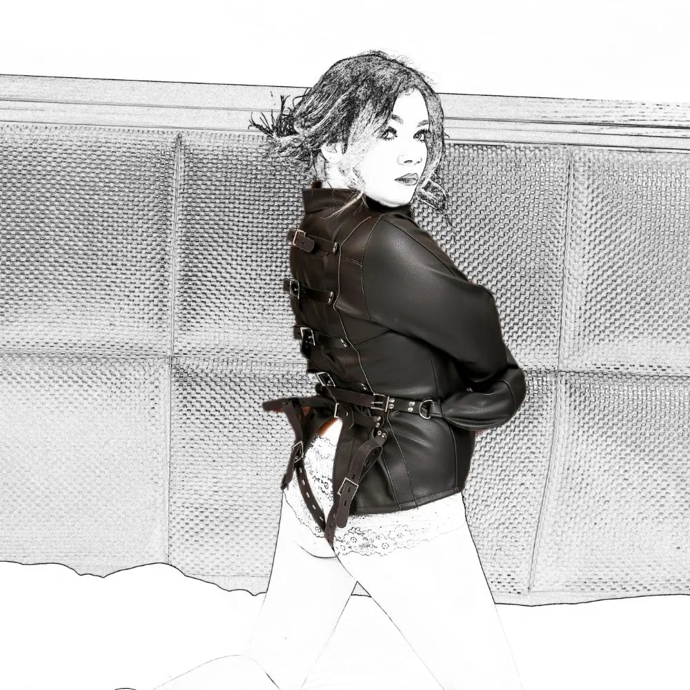 Black emperor SM fun leather forced binding clothing