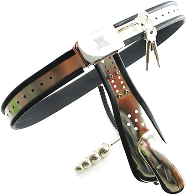 Black Emperor Fully Locking Male T Type Chastity Belt Cock Cage